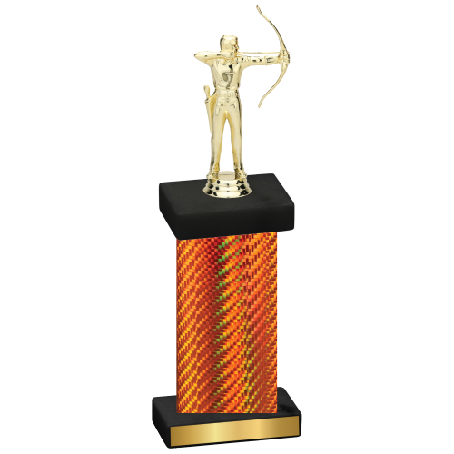 Single Orange Carbon Fiber Archery Trophy