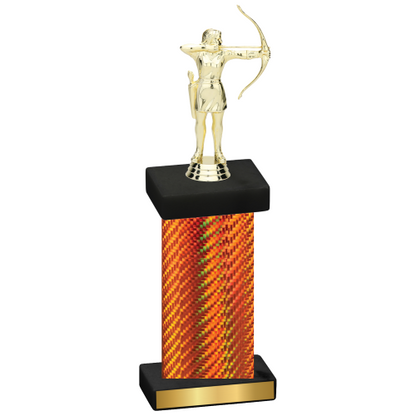 Single Orange Carbon Fiber Archery Trophy