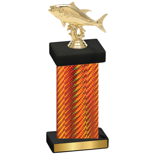 Single Orange Carbon Fiber Fishing Trophy