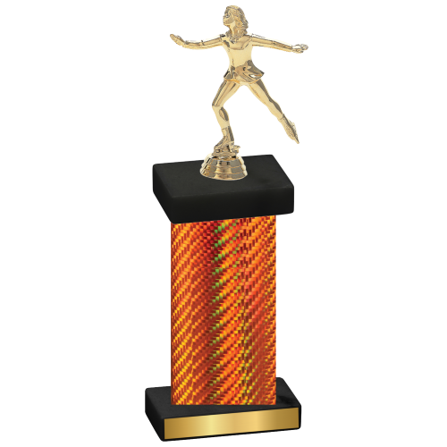 Single Orange Carbon Fiber Skater Trophy