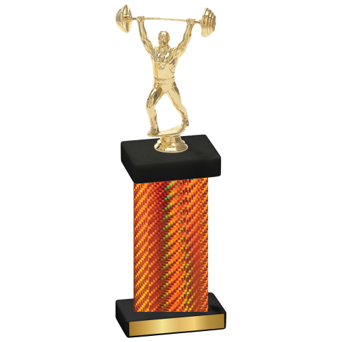 Single Orange Carbon Fiber Weights Trophy