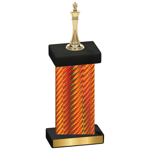 Single Orange Carbon Fiber Chess Trophy