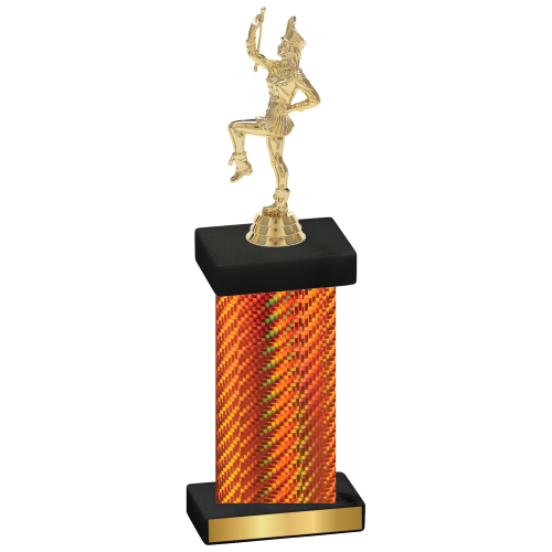 Single Orange Carbon Fiber Majorette Trophy