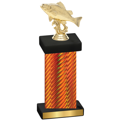 Single Orange Carbon Fiber Fishing Trophy