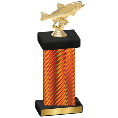 Single Orange Carbon Fiber Fishing Trophy