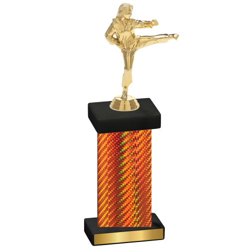 Single Orange Carbon Fiber Karate Trophy