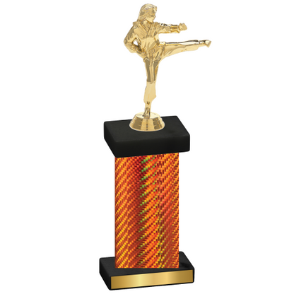 Single Orange Carbon Fiber Karate Trophy