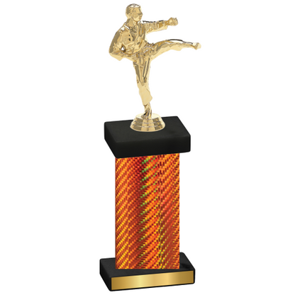 Single Orange Carbon Fiber Karate Trophy