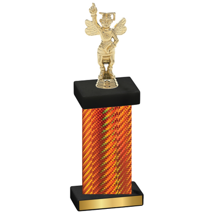 Single Orange Carbon Fiber Academics Trophy