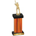 Single Orange Carbon Fiber Baseball Trophy
