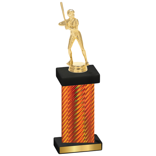 Single Orange Carbon Fiber Softball Trophy