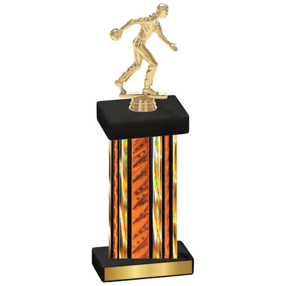 Single Orange Glacier Bowling Trophy