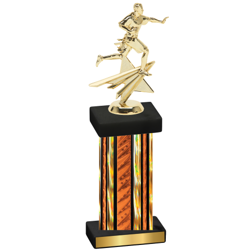 Single Orange Glacier Flag Football Trophy