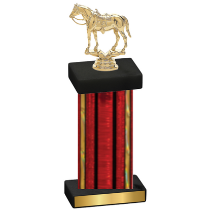 Single Red Glacier Horses Trophy