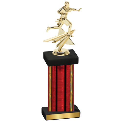 Single Red Glacier Flag Football Trophy