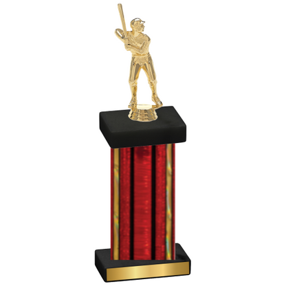 Single Red Glacier Baseball Trophy