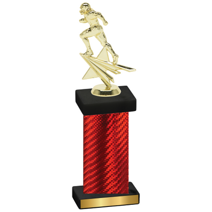 Single Red Carbon Fiber Football Trophy