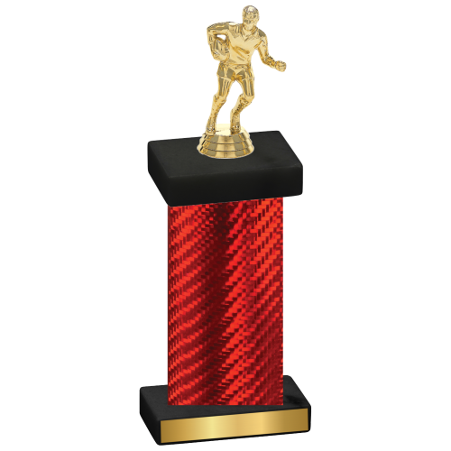 Single Red Carbon Fiber Rugby Trophy