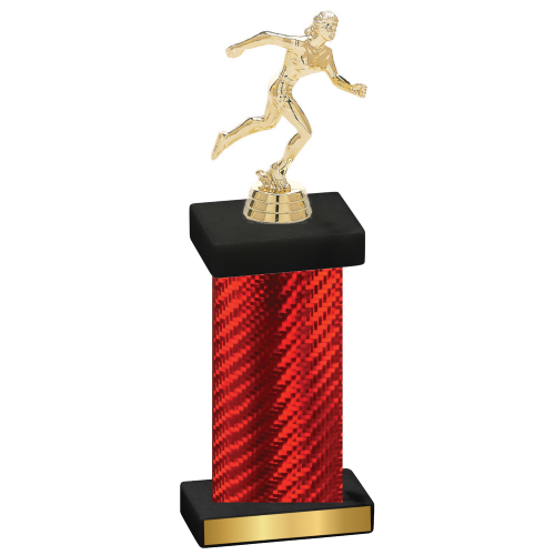 Single Red Carbon Fiber Running Trophy