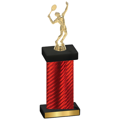 Single Red Carbon Fiber Tennis Trophy