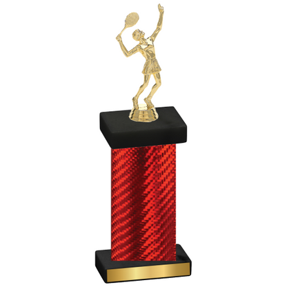 Single Red Carbon Fiber Tennis Trophy