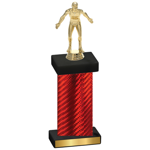 Single Red Carbon Fiber Wrestling Trophy