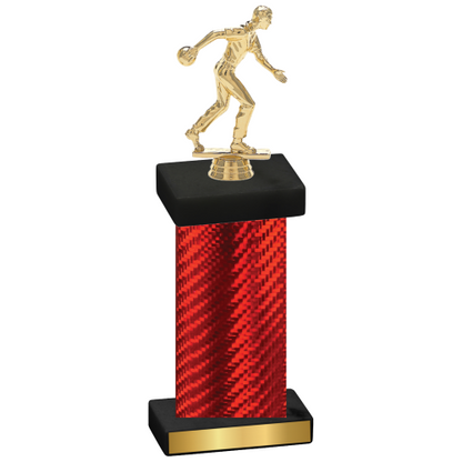 Single Red Carbon Fiber Bowling Trophy