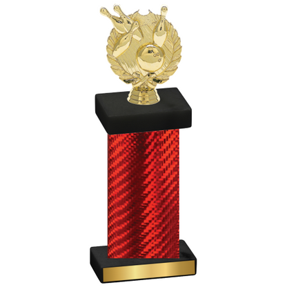 Single Red Carbon Fiber Bowling Trophy