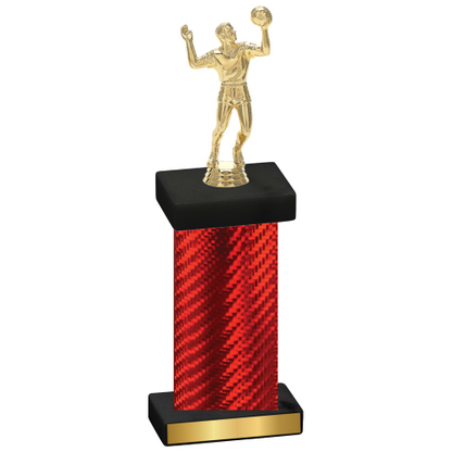 Single Red Carbon Fiber Volleyball Trophy