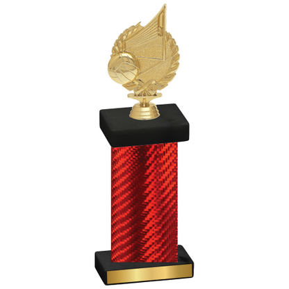 Single Red Carbon Fiber Volleyball Trophy