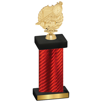 Single Red Carbon Fiber Swimming Trophy