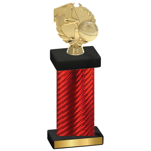 Single Red Carbon Fiber Basketball Trophy