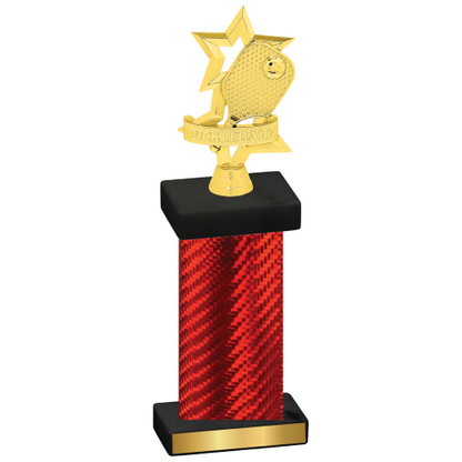 Single Red Carbon Fiber Pickleball Trophy