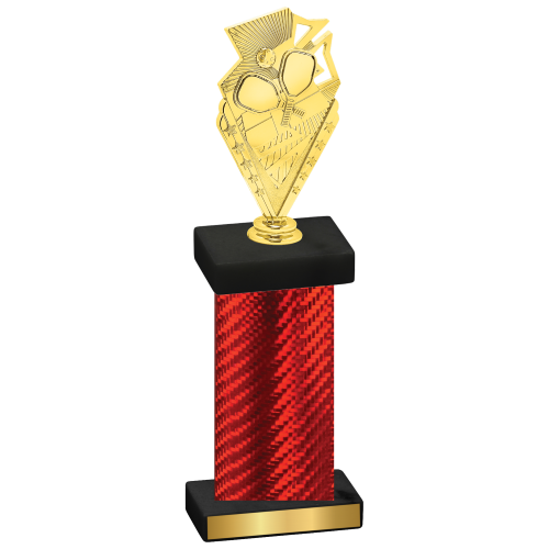 Single Red Carbon Fiber Pickleball Trophy