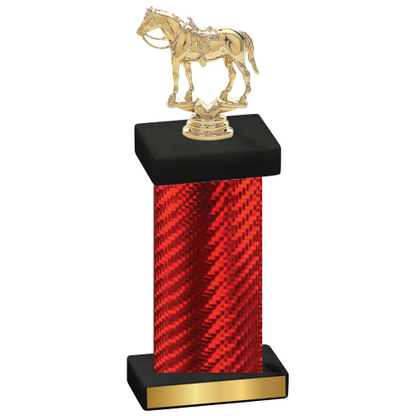 Single Red Carbon Fiber Horses Trophy