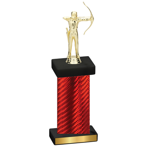 Single Red Carbon Fiber Archery Trophy