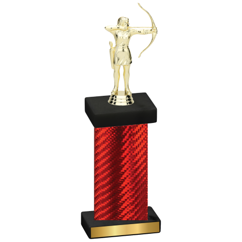 Single Red Carbon Fiber Archery Trophy