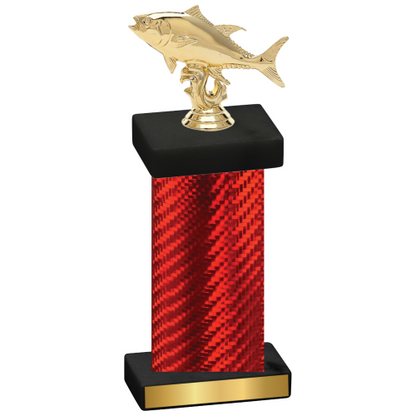 Single Red Carbon Fiber Fishing Trophy