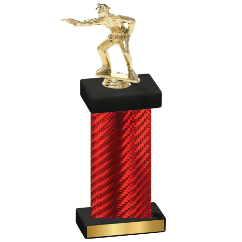 Single Red Carbon Fiber Shooter Trophy