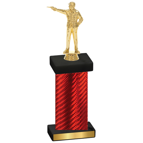 Single Red Carbon Fiber Shooter Trophy