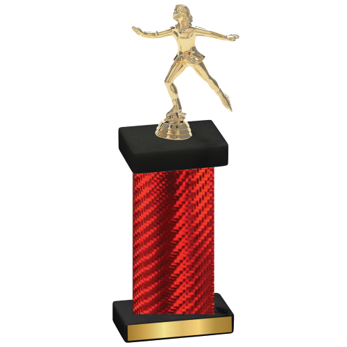 Single Red Carbon Fiber Skater Trophy