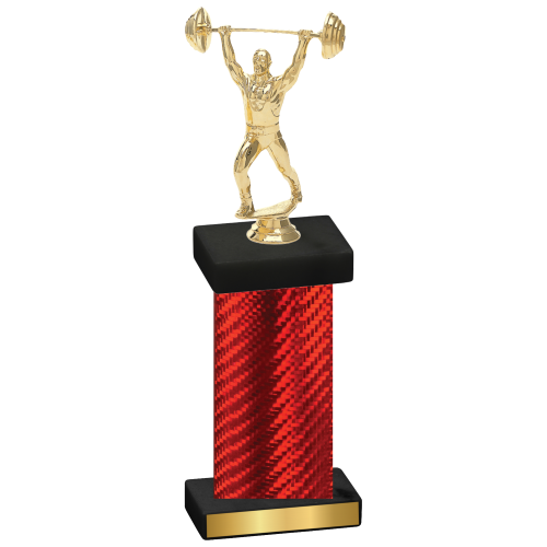 Single Red Carbon Fiber Weights Trophy