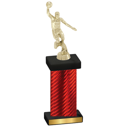 Single Red Carbon Fiber Basketball Trophy