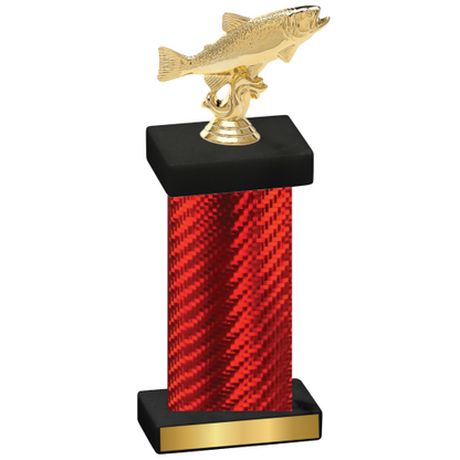 Single Red Carbon Fiber Fishing Trophy