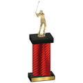 Single Red Carbon Fiber Golf Trophy