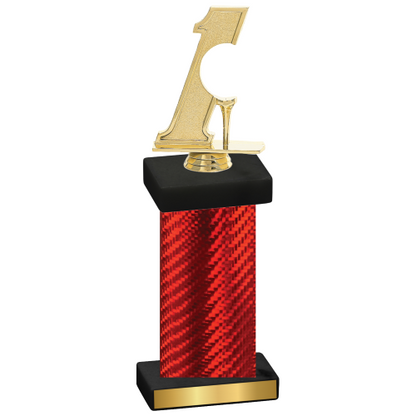 Single Red Carbon Fiber Golf Trophy