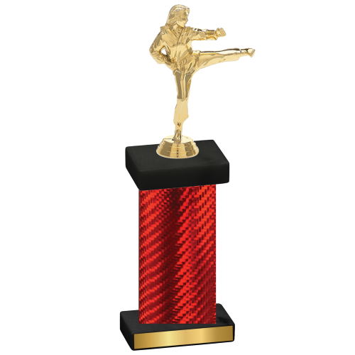 Single Red Carbon Fiber Karate Trophy