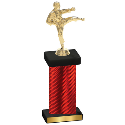 Single Red Carbon Fiber Karate Trophy