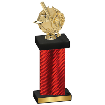 Single Red Carbon Fiber Baseball Trophy