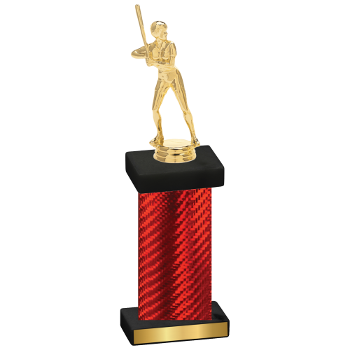 Single Red Carbon Fiber Softball Trophy